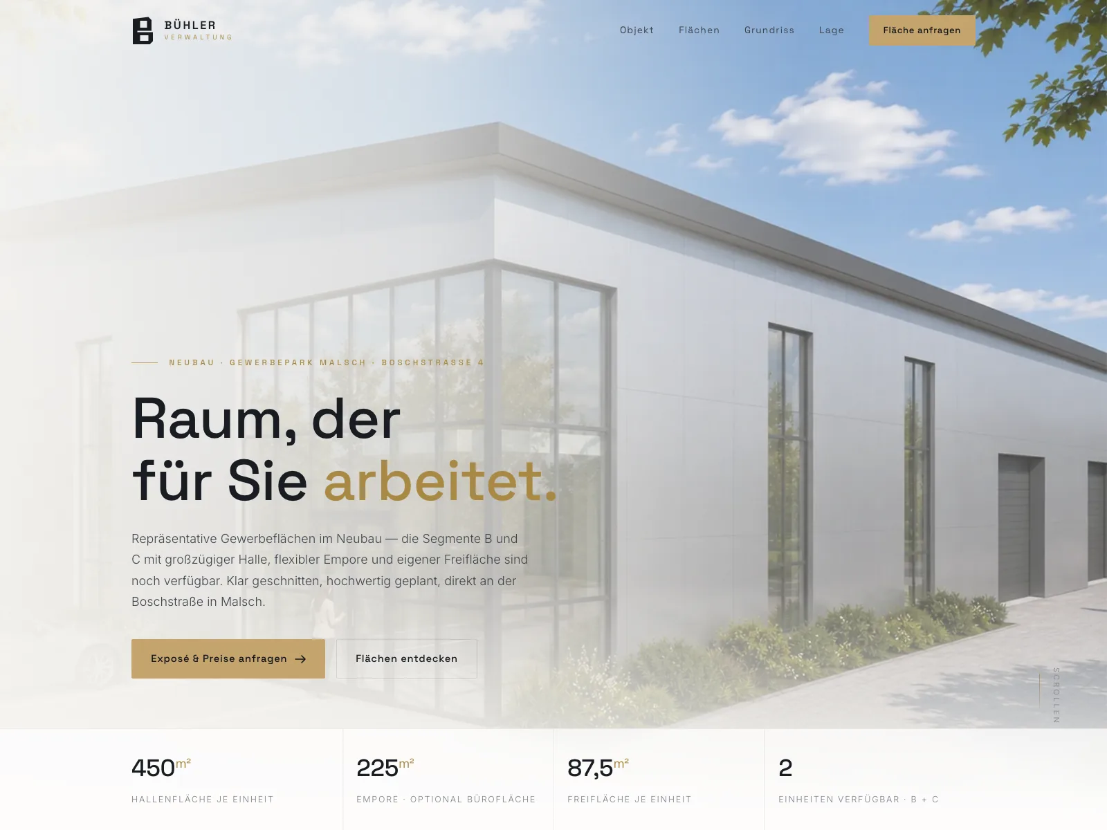Die echte Website: buehler-verwaltung.de